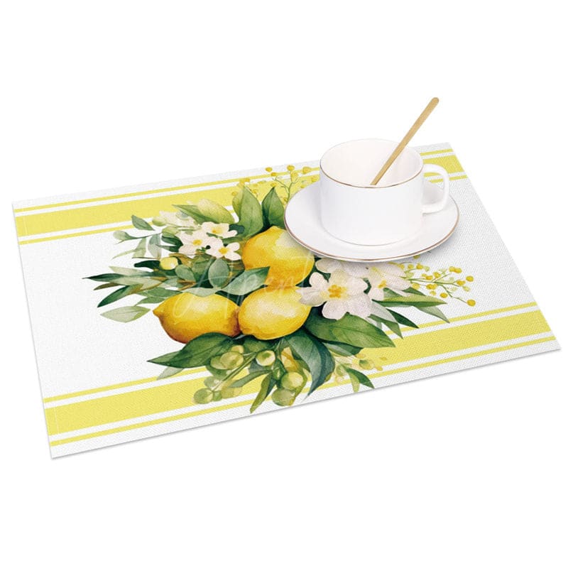 Aperturee - Aperturee Mediterranean Lemon Amalfi Coast Set of 4 Placemats
