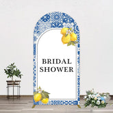 Aperturee - Aperturee Mediterranean Lemon Bridal Shower Party Arch Backdrop