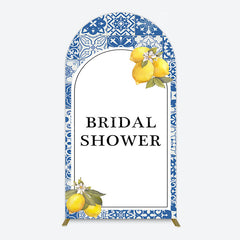 Aperturee - Aperturee Mediterranean Lemon Bridal Shower Party Arch Backdrop