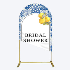 Aperturee - Aperturee Mediterranean Lemon Bridal Shower Party Arch Backdrop