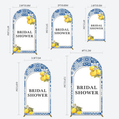 Aperturee - Aperturee Mediterranean Lemon Bridal Shower Party Arch Backdrop