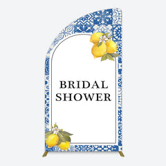 Aperturee - Aperturee Mediterranean Lemon Bridal Shower Party Half Moon Arch Backdrop