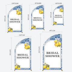 Aperturee - Aperturee Mediterranean Lemon Bridal Shower Party Half Moon Arch Backdrop