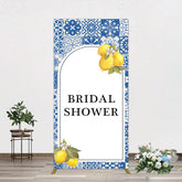 Aperturee - Aperturee Mediterranean Lemon Bridal Shower Party Rectangle Backdrop