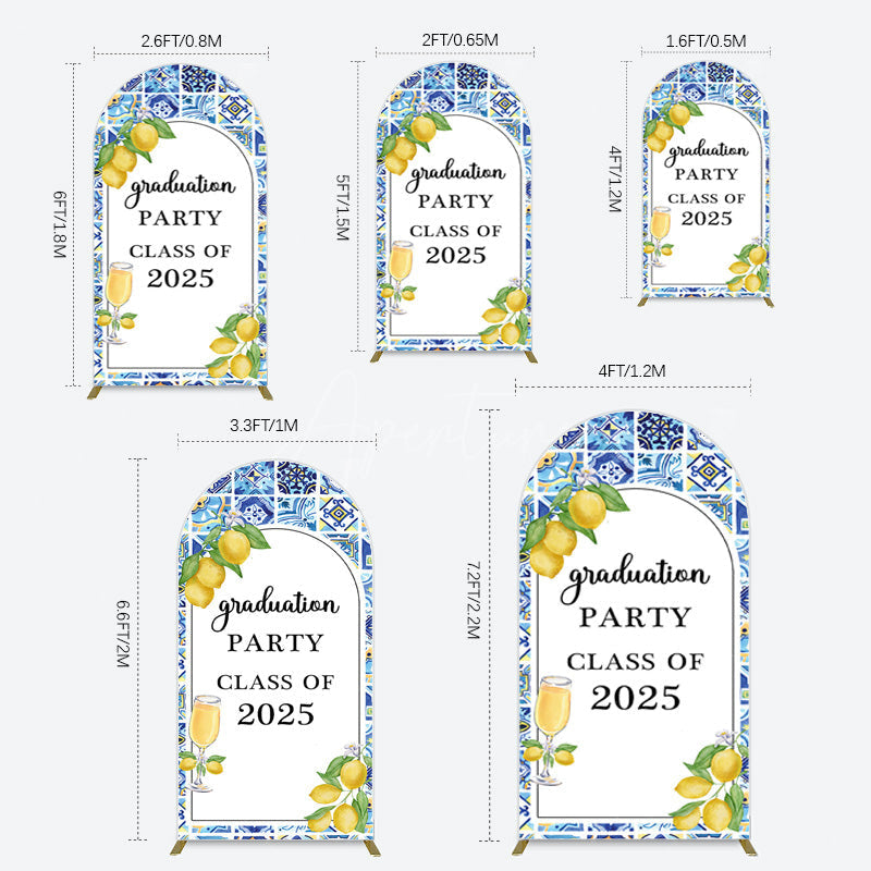 Aperturee - Aperturee Mediterranean Lemon Graduation Party Arch Backdrop