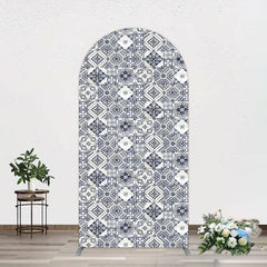Aperturee - Aperturee Mediterranean Pattern Simple Birthday Arch Backdrop