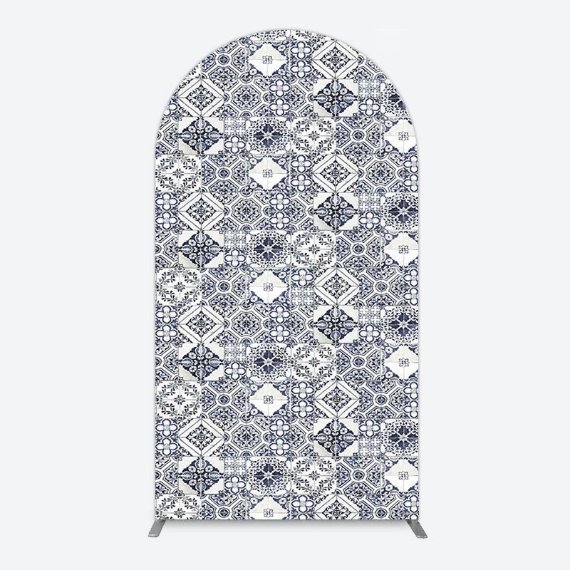 Aperturee - Aperturee Mediterranean Pattern Simple Birthday Arch Backdrop