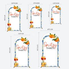 Aperturee - Aperturee Mediterranean Spritzy Thirty Birthday Arch Backdrop