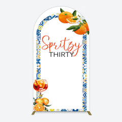 Aperturee - Aperturee Mediterranean Spritzy Thirty Birthday Arch Backdrop
