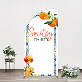 Aperturee - Aperturee Mediterranean Spritzy Thirty Birthday Half Moon Arch Backdrop