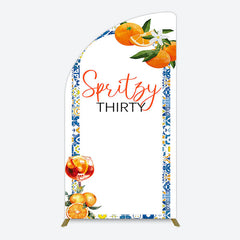 Aperturee - Aperturee Mediterranean Spritzy Thirty Birthday Half Moon Arch Backdrop