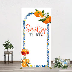Aperturee - Aperturee Mediterranean Spritzy Thirty Birthday Rectangle Backdrop