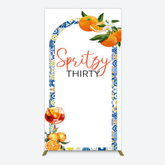 Aperturee - Aperturee Mediterranean Spritzy Thirty Birthday Rectangle Backdrop