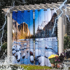 Aperturee - Aperturee Melting Glacier Landscape Waterproof Outdoor Curtains For Gazebo