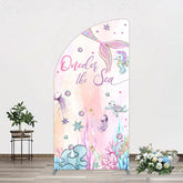 Aperturee - Aperturee Mermaid Oneder The Sea Birthday Cartoon Half Moon Arch Backdrop