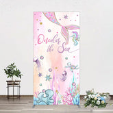 Aperturee - Aperturee Mermaid Oneder The Sea Birthday Cartoon Rectangle Backdrop