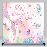 Aperturee - Aperturee Mermaid Oneder The Sea Custom Name Birthday Backdrop