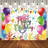 Aperturee - Aperturee Mermaid Under The Sea Scene Flag Birthday Backdrop