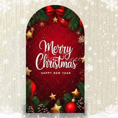 Aperturee - Aperturee Merry Christmas Arch Backdrop Red Snowman Holiday Decor Winter Wonderland Party Photo Booth Prop