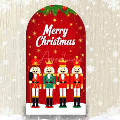 Aperturee - Aperturee Merry Christmas Arch Backdrop Red Snowman Holiday Decor Winter Wonderland Party Photo Booth Prop