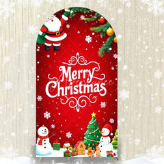Aperturee - Aperturee Merry Christmas Arch Backdrop Red Snowman Holiday Decor Winter Wonderland Party Photo Booth Prop