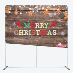 Aperturee - Aperturee Merry Christmas Celebration Wooden Pillow Case Backdrop