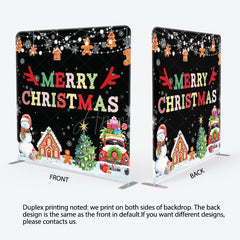 Aperturee - Aperturee Merry Christmas Gingerbread Tension Fabric Backdrop