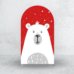 Aperturee - Aperturee Merry Christmas Santa Claus Arch Backdrop Cute Cartoon Ho Ho Ho Holiday Party Photo Booth Decor