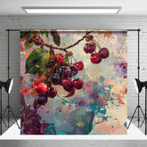 Aperturee - Aperturee Messy Abstract Paint Cherries Fine Art Photo Backdrop