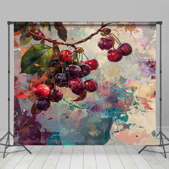Aperturee - Aperturee Messy Abstract Paint Cherries Fine Art Photo Backdrop