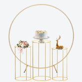 Aperturee Metal Round Cover Stand with Cylinder Stands