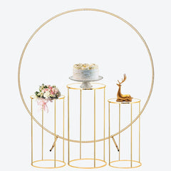 Aperturee Metal Round Cover Stand with Cylinder Stands