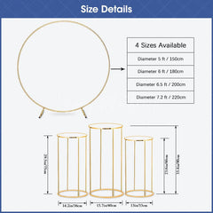 Aperturee Metal Round Cover Stand with Cylinder Stands