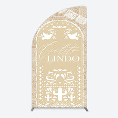 Aperturee - Aperturee Mexican Beige Cielito Lindo Birthday Half Moon Arch Backdrop