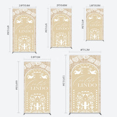 Aperturee - Aperturee Mexican Beige Cielito Lindo Birthday Rectangle Backdrop