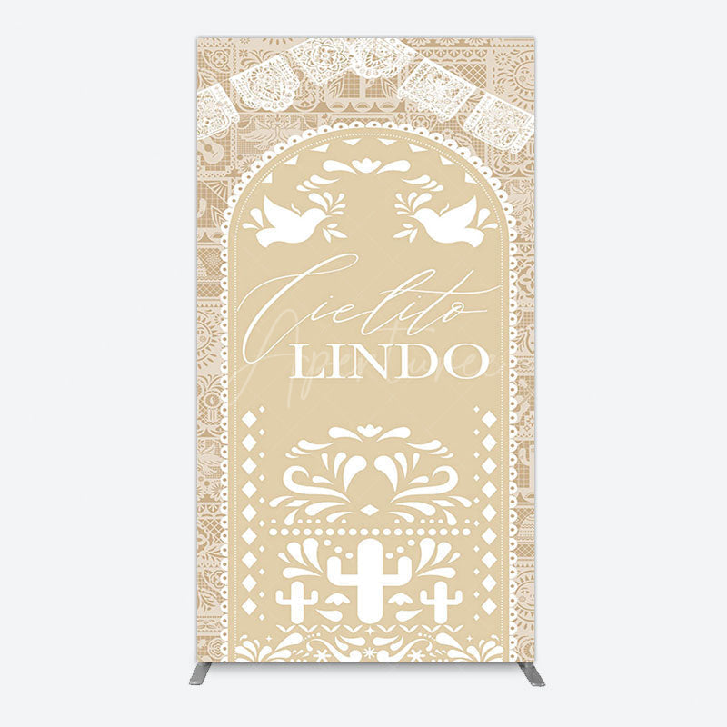 Aperturee - Aperturee Mexican Beige Cielito Lindo Birthday Rectangle Backdrop