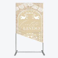 Aperturee - Aperturee Mexican Beige Cielito Lindo Birthday Rectangle Backdrop