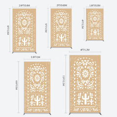 Aperturee - Aperturee Mexican Brown White Pattern Birthday Rectangle Backdrop