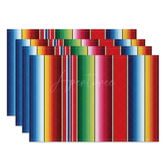 Aperturee - Aperturee Mexican Carnival Bright Color Set of 4 Placemats