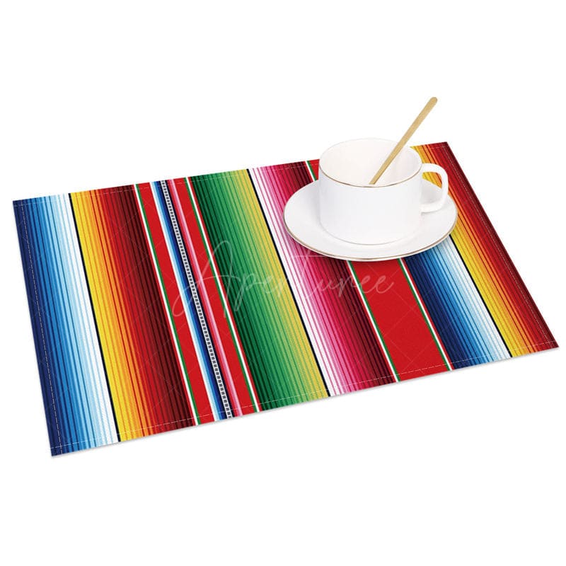 Aperturee - Aperturee Mexican Carnival Bright Color Set of 4 Placemats