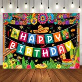 Aperturee - Aperturee Mexican Carnival Cheerful Happy Birthday Backdrop