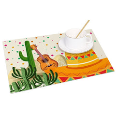Aperturee - Aperturee Mexican Carnival Cinco De Mayo Set of 4 Placemats