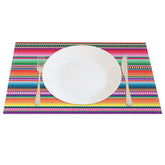 Aperturee - Aperturee Mexican Carnival Colored Stripes Set of 4 Placemats