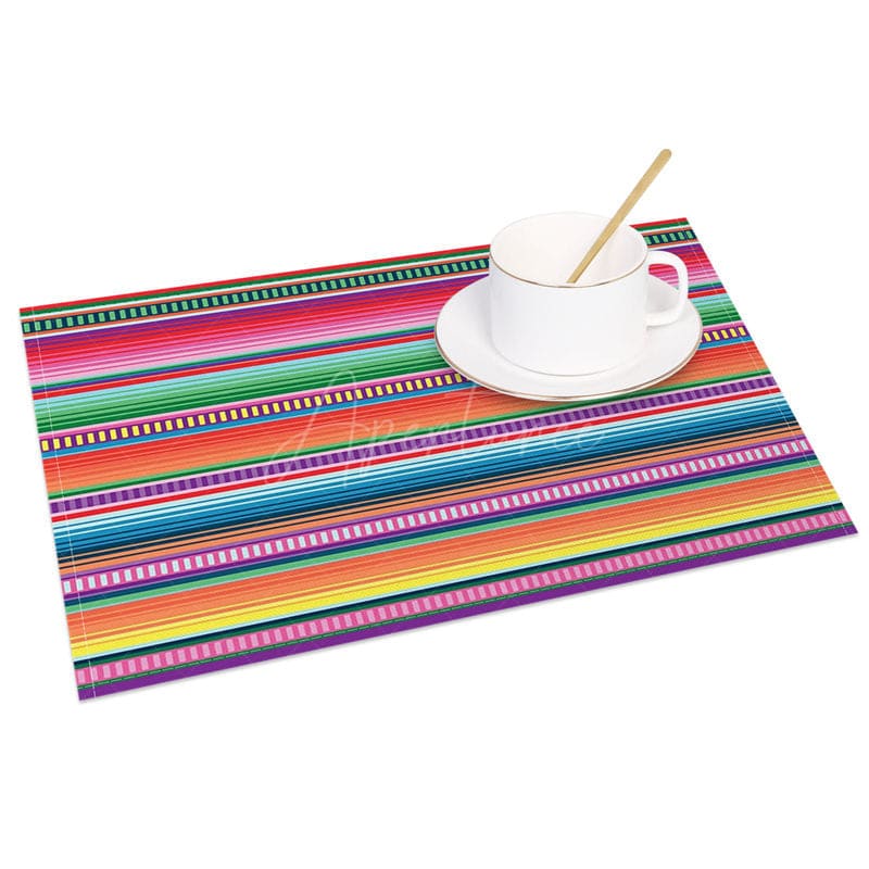 Aperturee - Aperturee Mexican Carnival Colored Stripes Set of 4 Placemats