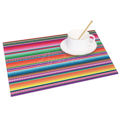 Aperturee - Aperturee Mexican Carnival Colored Stripes Set of 4 Placemats