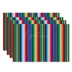 Aperturee - Aperturee Mexican Carnival Dark Colors Set of 4 Placemats