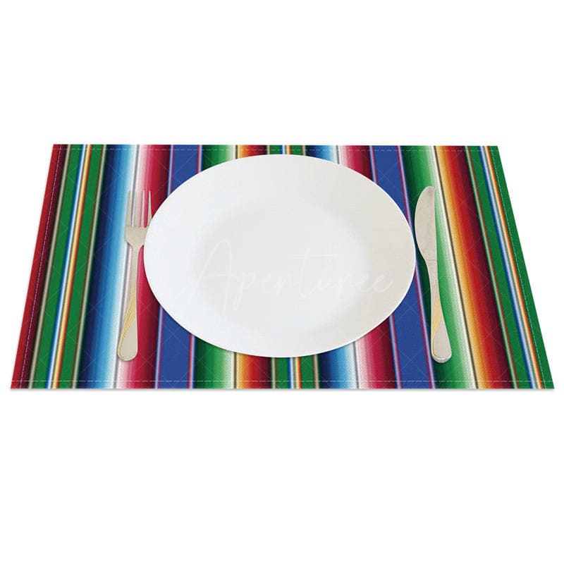 Aperturee - Aperturee Mexican Carnival Dark Colors Set of 4 Placemats