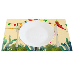 Aperturee - Aperturee Mexican Cinco De Mayo Colorful Set of 4 Placemats