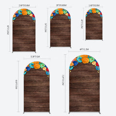Aperturee - Aperturee Mexican Colorful Floral Wooden Birthday Arch Backdrop