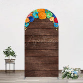 Aperturee - Aperturee Mexican Colorful Floral Wooden Birthday Arch Backdrop